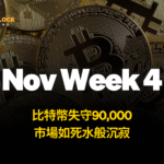 比特幣失守90,000，市場如死水般沉 – 1201 週報